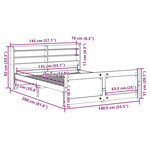 vidaXL Cadre de lit et tête de lit sans matelas 135x190 cm