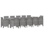 vidaXL Ensemble de salle à manger pour jardin 13 Pièces Gris clair