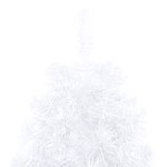 vidaXL Demi-arbre de Noël artificiel pré-éclairé et boules blanc 210cm