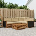 vidaXL Ensemble de canapés d'extérieur 5 Pièces Naturel et Beige