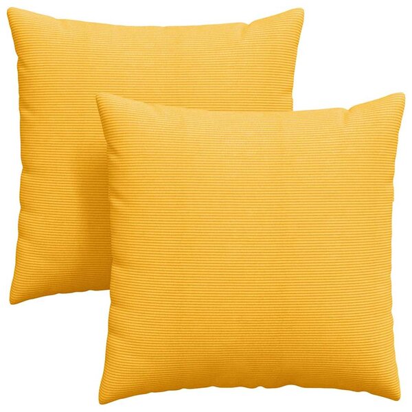 vidaXL Coussins de canapé 2 Pièces Jaune clair 80 x 80 cm