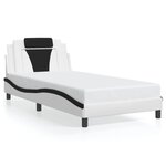 vidaXL Cadre de lit avec LED sans matelas blanc et noir 100x200 cm