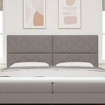 vidaXL Tête de lit avec des lumières à LED Réglable Taupe 200 cm tissu