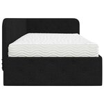 vidaXL Cadre de lit d'angle avec matelas Noir 90 x 190 cm tissu