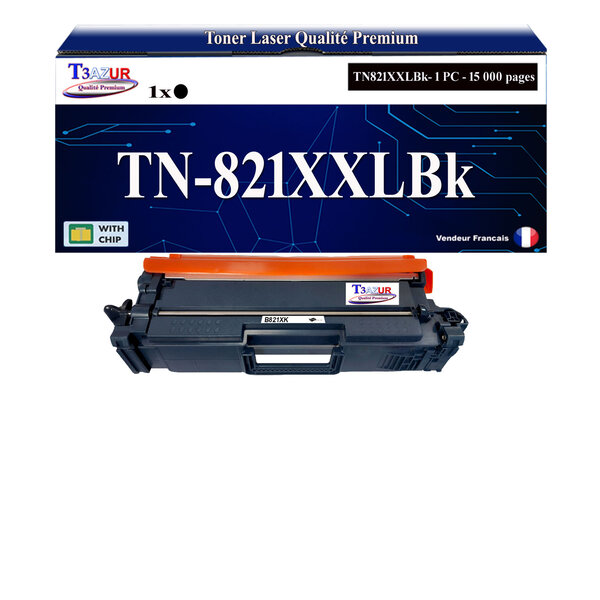T3AZUR- Toner compatible avec Brother TN 821 XXL pour Brother HL-L9430CDN  HL-L9470CDN  MFC-L9630CDN  MFC-L9670CDN Noir