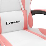 vidaXL Chaise de jeu pivotante et repose-pied Blanc et rose Similicuir