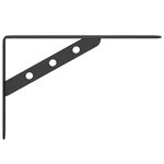 vidaXL Supports d'étagères 4 Pièces 23 5x2 5x15 5cm noir acier inoxydable