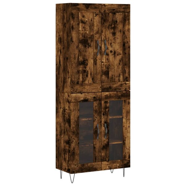 vidaXL Buffet haut Chêne fumé 69 5x34x180 cm Bois d'ingénierie