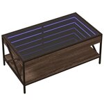 vidaXL Table basse avec LED Infinity chêne marron 90x50x38 cm