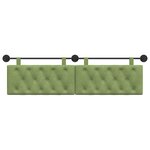 vidaXL Tête de lit suspendue Avec lumière LED Vert clair Velours