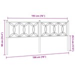 vidaXL Tête de lit métal blanc 193 cm