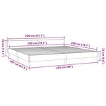 vidaXL Cadre de lit sans matelas gris foncé 200x200 cm tissu