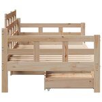 vidaXL Lit de jour avec tiroirs sans matelas 90x200 cm bois massif