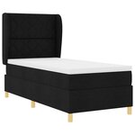 Box Spring VidaXL avec Matelas Noir 100x200 cm Tissu