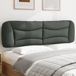 vidaXL Coussin de tête de lit Hvar gris foncé 183 cm tissu