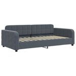 vidaXL Lit de jour avec gigogne sans matelas gris foncé 100x200 cm