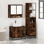 vidaXL Ensemble de meubles de salle de bain 3 Pièces Chêne fumé