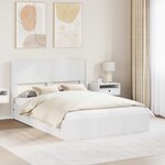 vidaXL Cadre de lit avec rangement et tête de lit Blanc 140 x 200 cm
