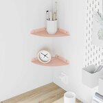 vidaXL Étagère Flottante d'Angle 2 pc Rose 18 x 18 x 2 cm