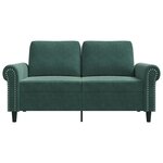 vidaXL Canapé à 2 places Vert foncé 120 cm Velours