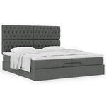 VidaXL Cadre de lit ottoman avec matelas gris foncé 200x200cm tissu