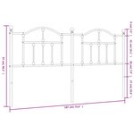 vidaXL Tête de lit métal blanc 180 cm