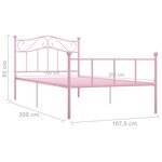 vidaXL Cadre de lit sans matelas rose métal 100x200 cm