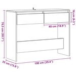 vidaXL Table console vieux bois 100x35x76 5 cm bois d'ingénierie