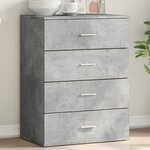 vidaXL Buffet gris béton 60x39x80 cm bois d'ingénierie