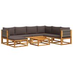 vidaXL Salon de jardin avec coussins 8 Pièces bois massif d'acacia