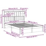 vidaXL Lit bibliothèque sans matelas 150x200 cm bois massif de pin