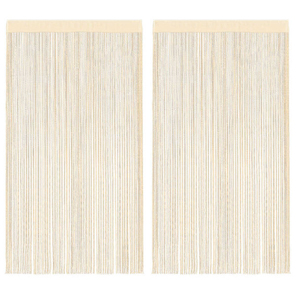 vidaXL Rideau en fils 2 Pièces 100 x 250 cm Crème