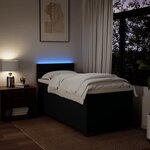 vidaXL Sommier à lattes de lit et matelas Noir 80x200 cm Tissu