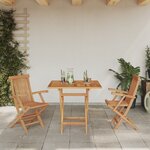 vidaXL Ensemble Bistro de Jardin Pliable 3 Pièces en Bois Massif d'Acacia