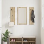 vidaXL Porte-manteau mural avec stockage avec miroir Chêne sonoma 96 x 1 5 x 90 cm