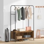 vidaXL Porte-vêtements Marron 100 x 44 x 160 cm Bois d'ingénierie