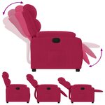 vidaXL Fauteuil inclinable rouge bordeaux velours