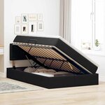vidaXL Lit de rangement LED avec matelas Noir 120 x 190 cm Velours