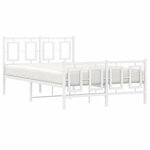 vidaXL Cadre de lit métal sans matelas et pied de lit blanc 120x200 cm