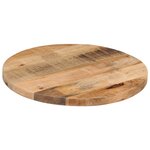 vidaXL Dessus de table Ø 60x1 5 cm rond bois massif de manguier brut