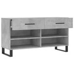 vidaXL Banc à chaussures gris béton 102x35x55 cm bois d'ingénierie