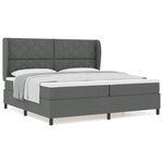 vidaXL Lit ressort avec matelas gris foncé 200 x 200 cm
