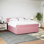 vidaXL Sommier à lattes de lit avec matelas Rose 180x200 cm Velours