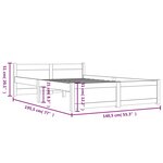 vidaXL Cadre de lit bois massif 135x190 cm double