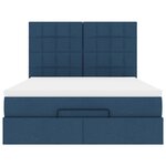 VidaXL Cadre de lit ottoman avec matelas bleu 140x200 cm tissu