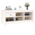 vidaXL Armoire à chaussures Blanc 110x38x45 5 cm Bois de pin massif
