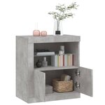 vidaXL Buffet avec lumières LED gris béton 60 5x37x67 cm
