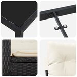 vidaXL Ensemble de salle à manger pour jardin 7 Pièces Noir polyrotin