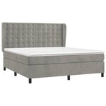 vidaXL Sommier à lattes de lit et matelas Gris clair 180x200cm Velours