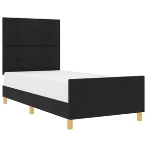 vidaXL Cadre de lit avec tête de lit Noir 90 x 190 cm tissu